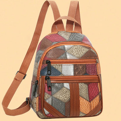 Mochilas Duráveis de Ombro Masculinas e Femininas - Mochila Casual Moderna Estilo Patchwork Versátil para Viagem