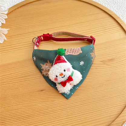 Coleira triangular de Natal para pets, coleira de gato fofa, acessórios de Natal para gatos, coleira de cachorro, alce vermelho