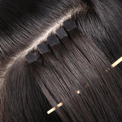 Fita Adesiva Reta para Extensões de Cabelo, Extensões de Cabelo Natural, Fita Adesiva Mini, Invisível, Sem Costura, Loira, Sedosa, Natural para Mulheres