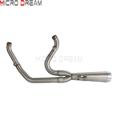 2 into 1 Motorcycle Engine System Pipe Slip on Exhaust Mufflers For Harley Street Glide ST FLHXST EFI FLHX Special FLHXS 2017-25