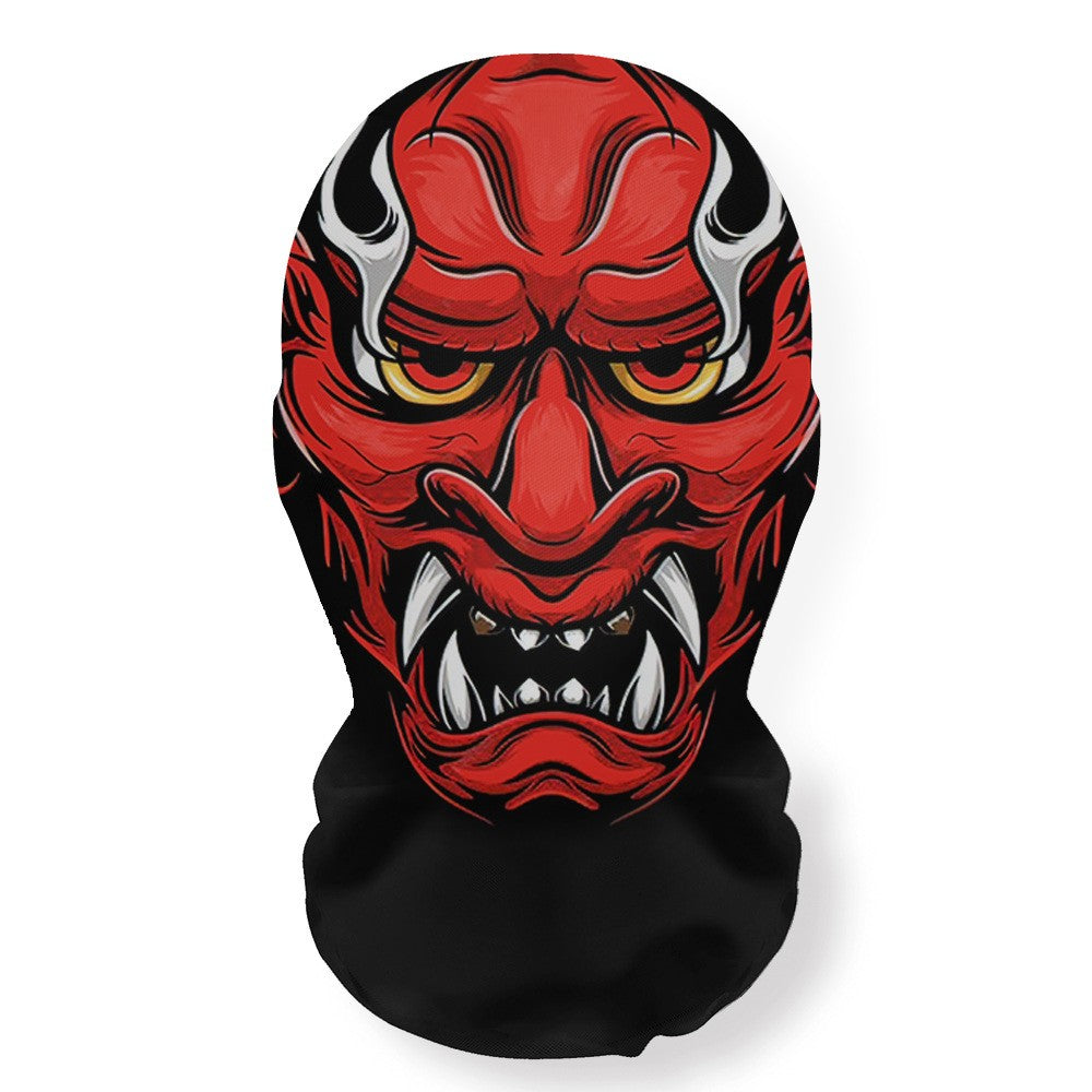 Halloween Skeleton Mask Elastic Mesh Hood Scary Party Cosplay Prop Breathable Face Cover Hood