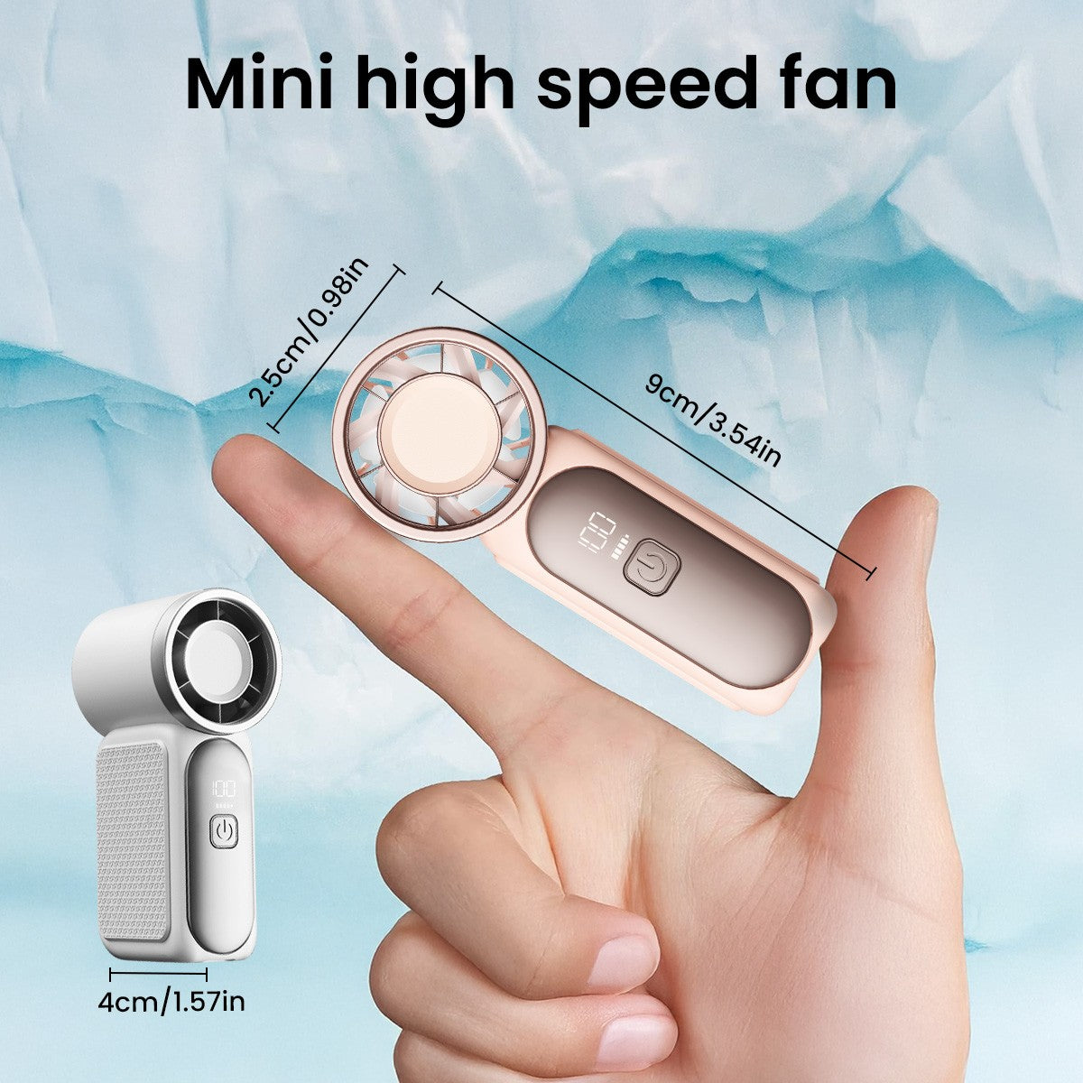 GAIATOP Mini Portable Fan Powerful Trubo Rechargeable Bladeless Fans Ultra-quiet Personal Hand Fan Small Pocket Hand-held Fan