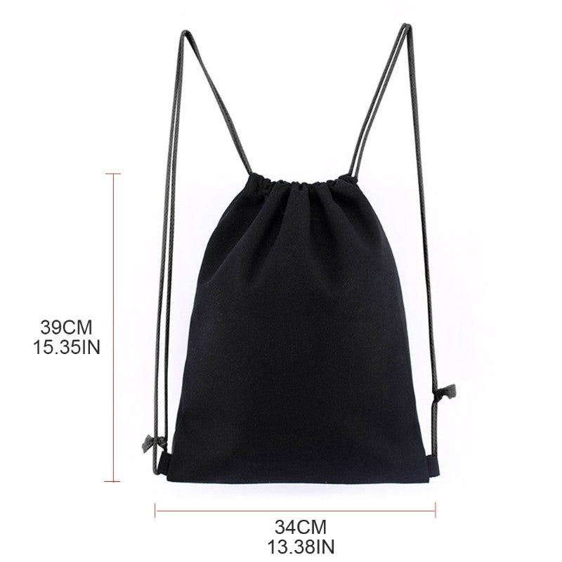 Saco de Cordão Simples Mochila Esportiva para Homens e Mulheres Sacola de Cordão Mochila de Lona de Algodão Respirável