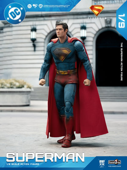 2025 Boneco de Ação Original Fondjoy David Corenswet Superman 1/9 Novo Boneco Superman Articulado em PVC Brinquedo Infantil Presente para Menino