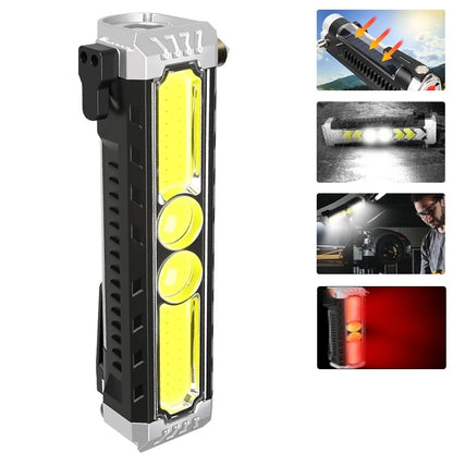 Mini LED Portable Keychain Flashlight Outdoor COB Work Light Emergency Lighting With Window Hammer Bottle Opener Lamp Camping