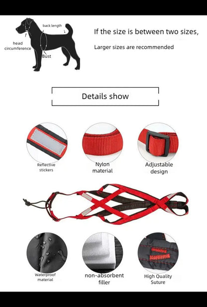 Coleira de Peito para Cães, Arnês para Treinamento de Peso, Cinta de Tração, Huskies, Samoieda, Trenó, Neve, Corda de Tração para Snowboard
