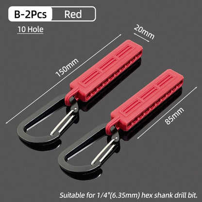 Suporte de Bits de Chave de Fenda Hexagonal de 1/4" Portátil Estojo Organizador com 10/22 Furos para Armazenamento de Bits de Broca para Cabeças de Chave de Fenda Ferramentas de Estojo
