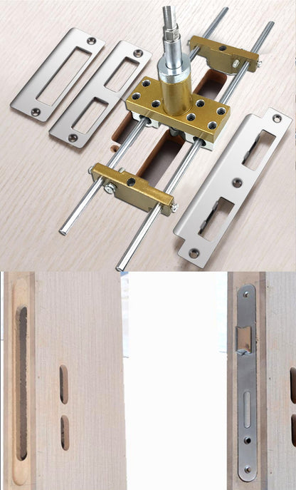 Wooden Door Lock Hole Opener Kit Lock Mortiser Slotter Jig Key Hole Drilling Guide Installation Lock Hole Locator