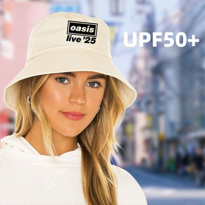 OASIS New 2025 Printed Cotton Bucket Hat Men Women Party Music Outdoor Fashion Panama Fisherman Hat Sun Beach Hat Wholesale
