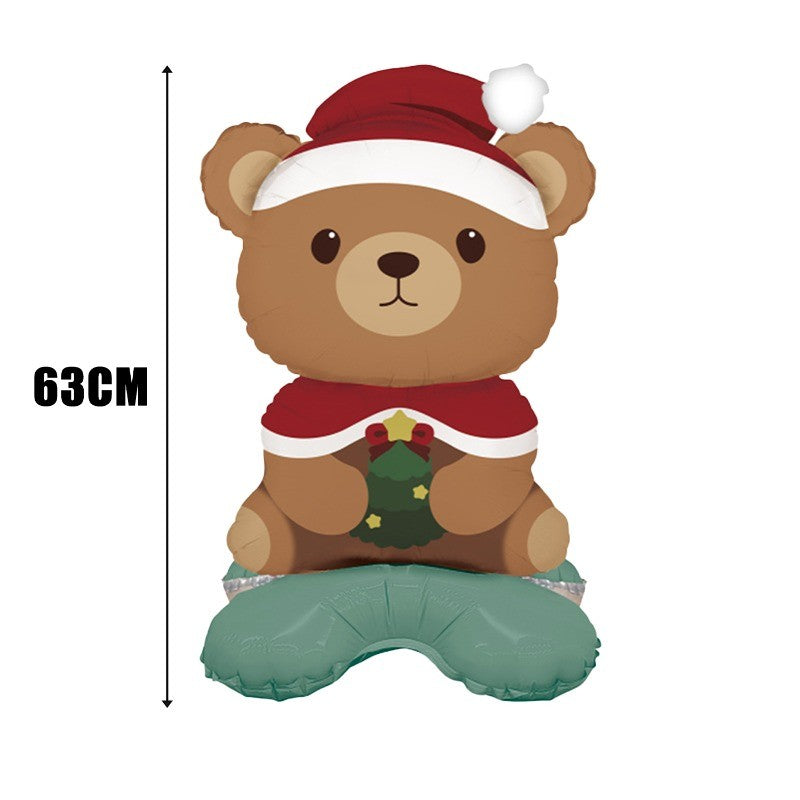 Large Christmas Standing Balloons Christmas Aluminum Film Balloon Santa Claus Snowman Balloon for New Year Xmas Party Home Decor
