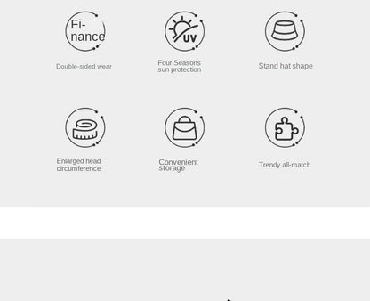 Big Head Letter Bucket Hat for Men Women XL Large Hip Hop Cap Fisherman Hat Summer Sun Hat Plus Size Panama