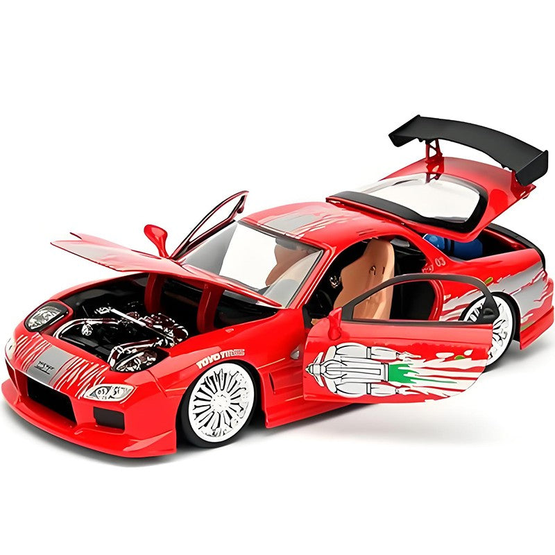 JADA 1:24 Doms Mazda RX7 Alloy Car Diecasts & Toy Vehicles Car Model Miniature Scale Model Car For Children
