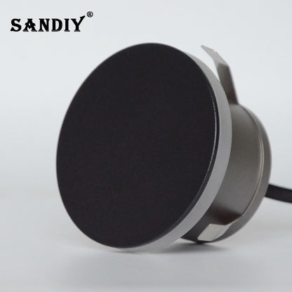 SANDIY Led Step Light Recessed Wall Lamp Round Stair Lighting Waterproof Indoor&Outdoor Luminaire for Bathroom Yard Balcony Deck