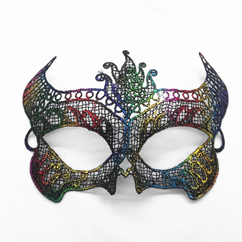 Women Sexy Hollow Lace Masquerade Gold Black Face Mask Princess Party Cosplay Prom Props Costume Nightclub Queen Eye Mask Exotic