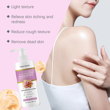 Gel Esfoliante de Banho Limpeza Profunda Reduz Células Mortas Hidratante Melhora o Ressecamento da Pele Controla a Oleosidade Suaviza Ilumina Loção de Banho