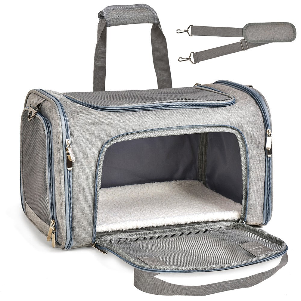 Bolsa de Transporte para Cães Mochila Soft de Lado Mochilas para Animais de Estimação de Gato Transportadores para Cães Bolsas de Viagem Aprovadas pela Companhia Aérea para Cães Pequenos Gatos Passeio