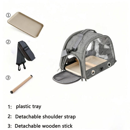Gaiola Portátil Dobrável para Pássaros Equipada com Chassi de Plástico Bolsa de Mão Pequena para Animais de Estima Adequada para Papagaio Hamster Ouriço Esquilo