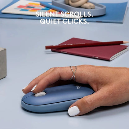Mouse sem fio Bluetooth para notebook e tablet Logitech PEBBLE M350 Mouse leve e fino Mute Mini mouse de escritório
