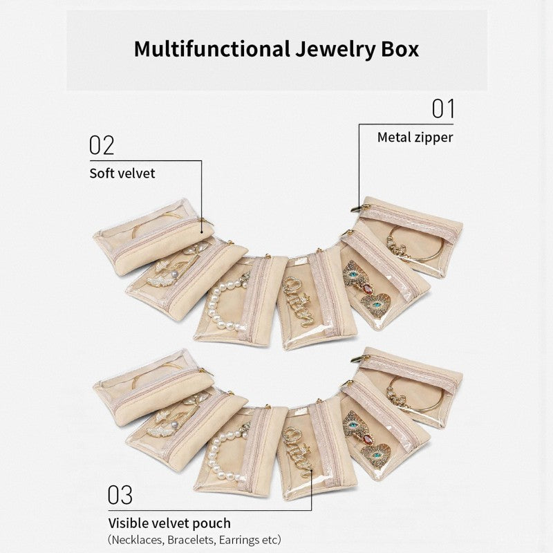 6pcs Small Zipper Bag Storage Bag Exquisite Jewelry Packaging Bag Handy Storage Container for Jewelry Collector