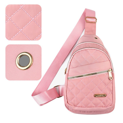 Adjustable Quilted Sling Backpack Outdoor Travel Bag For Men Women Casual Crossbody Small Sling Backpack Sling Bags