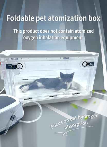 Caixa de Atomização para Animais de Estimação Gaiola de Oxigênio Dobrável Fácil de Transportar Caixa de Nebulização Veterinária Sala de Oxigênio para Animais de Estimação
