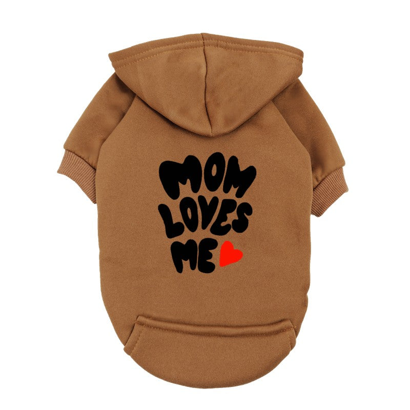 Moletom para Cães "Mamãe Me Ama" - Suéter Vermelho para Pets com Estampa de Coração - Roupa Quentinha para Cães Pequenos e Filhotes - Presente "Eu Amo Minha Mamãe"