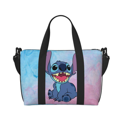 Custom Large SLilo And Stitch Cartoon Tote Bag Women Anime Shopping Shoulder Beach Gym Travel Bag