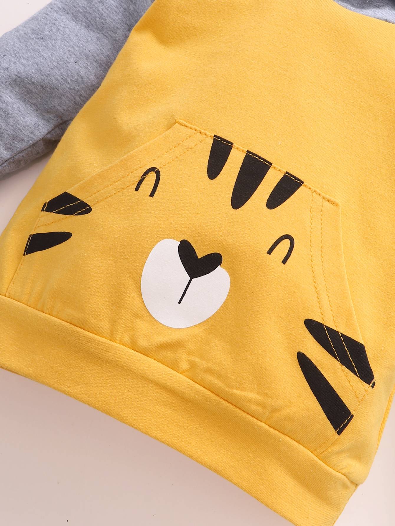 3-24 Months Toddler Baby Boy&Girl Clothes Set Cartoon Tiger Long Sleeve Hoodie Shirt + Pants Autumn Winter 2PCS Outfit Suit