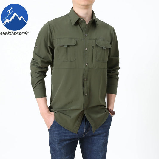 Summer Jacket Upf 50+ Sun Protection Fishing Shirts Men's Quick Dry Long Sleeve Shirts Mesh Breathable Hiking Work Cargo Shirts