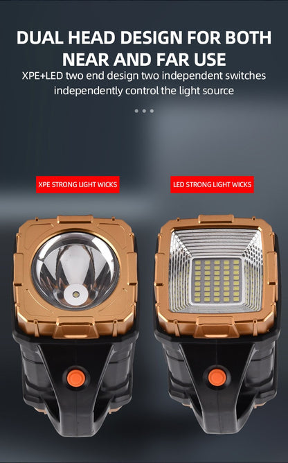 Portable Powerful Solar LED Flashlight With COB Work Lights USB Rechargeable Handheld 4 Lighting Modes Outdoor Solar Torch Light