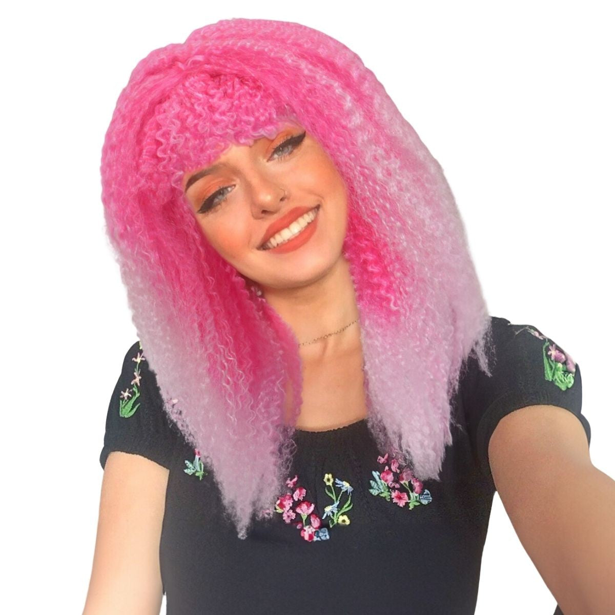 Fashion Colorful Gradient Fluffy Short Hair Multicolor Synthetic Fiber Wig April Fool's Day Halloween Christmas Party