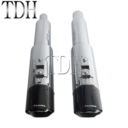 Motorcycle Exhaust System Carbon Fiber Muffler Pipe For Harley Street Road Glide ST FLTRXST FLHXST FLHX PAZOMA Exhaust Mufflers