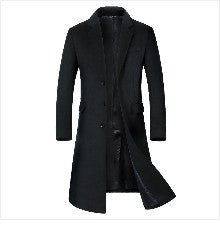 Winter Jacket Men Wool Pea Coat Oversized Overcoat Solid Business Casual Coat Men's Clothing Woollen Coats 4XL AF2011