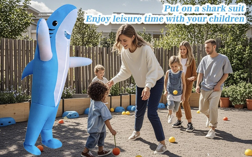Shark Inflatable Clothing Adult Body Fun Summer Beach Mischief and Funny Role Playing, Lightweight and Breathable Design