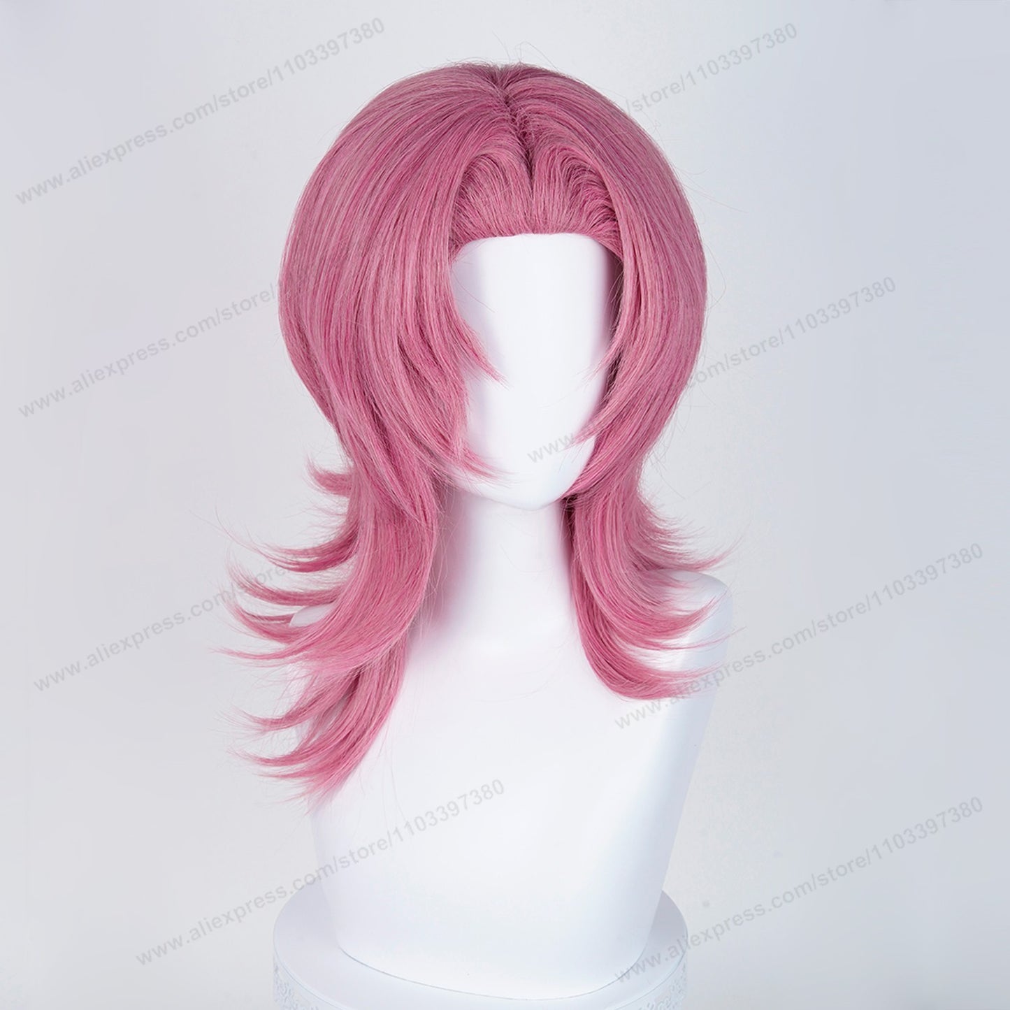 Saja Boys Romance Cosplay Peruca Sintética 48cm Rosa Escuro Cabelo Masculino Anime Perucas Resistentes ao Calor