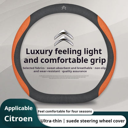 Capa de Volante de Couro para Carro Citroen C1 C2 C3 C4 C5 C6 C4L VTS Berlingo Picasso Aircross Sega Ely See C3-XR Acessórios