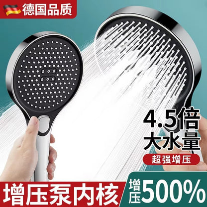 New High Pressure 13cm Shower Head Black 3 Modes Water Saving Spray Nozzle Massage Rainfall Shower Hose Bathroom Accessories Set