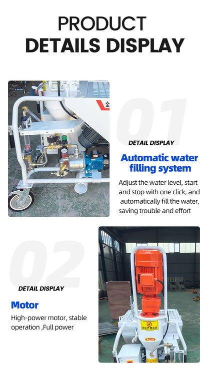 High Capacity Mortar Spraying Machine Electric for Large Area Wall Plaster Cement Efficient Rendering Pump
