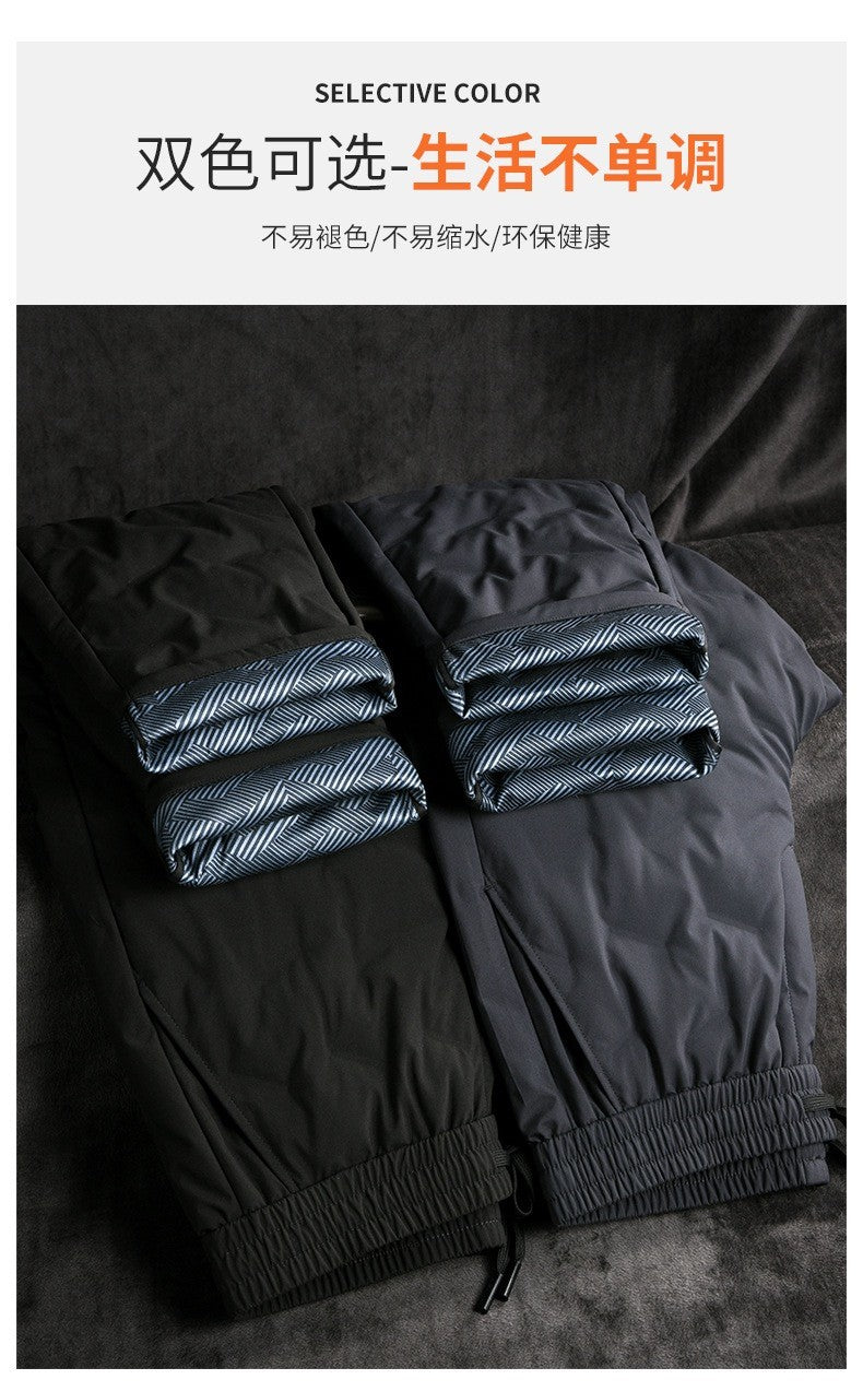 Calças Masculinas de Outono e Inverno, Novas Tendências da Moda, Impermeáveis, Acolchoadas, Quentes, Esportivas Casuais Soltas, Tamanhos Grandes, M-4XL