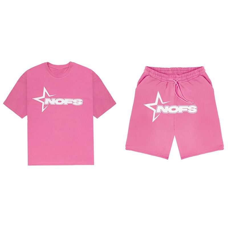 Summer Casual Sports Suit For Men Comfortable Breathable Clothing Running Sets Fitness Tracksuit T-shirt+Shorts Two-Piece Set
