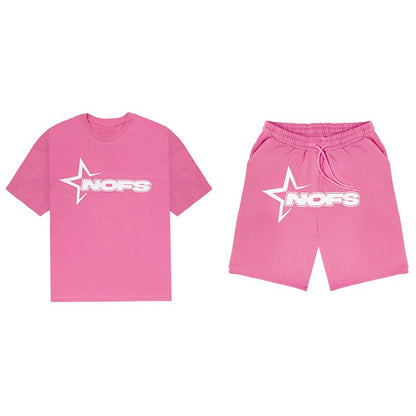 Summer Casual Sports Suit For Men Comfortable Breathable Clothing Running Sets Fitness Tracksuit T-shirt+Shorts Two-Piece Set