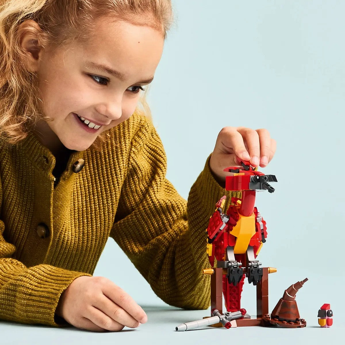 LEGO Harry Potter 76448 Fawkes, a Fênix de Dumbledore, Brinquedo de Blocos de Construção para Crianças