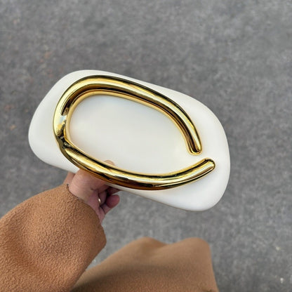 Brand Z Clutch Bag Metal Handle Design Luxury Evening Lipstick Bag Round Box Chain Bag Elegant Woman Shoulder Messenger Bags