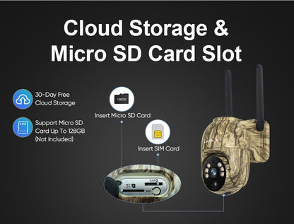 LS VISION 2K 4G Solar Security Cameras WIFI Wireless Outdoor 360° Live View Animal Monitoring Camouflage Color Battery PTZ Cam