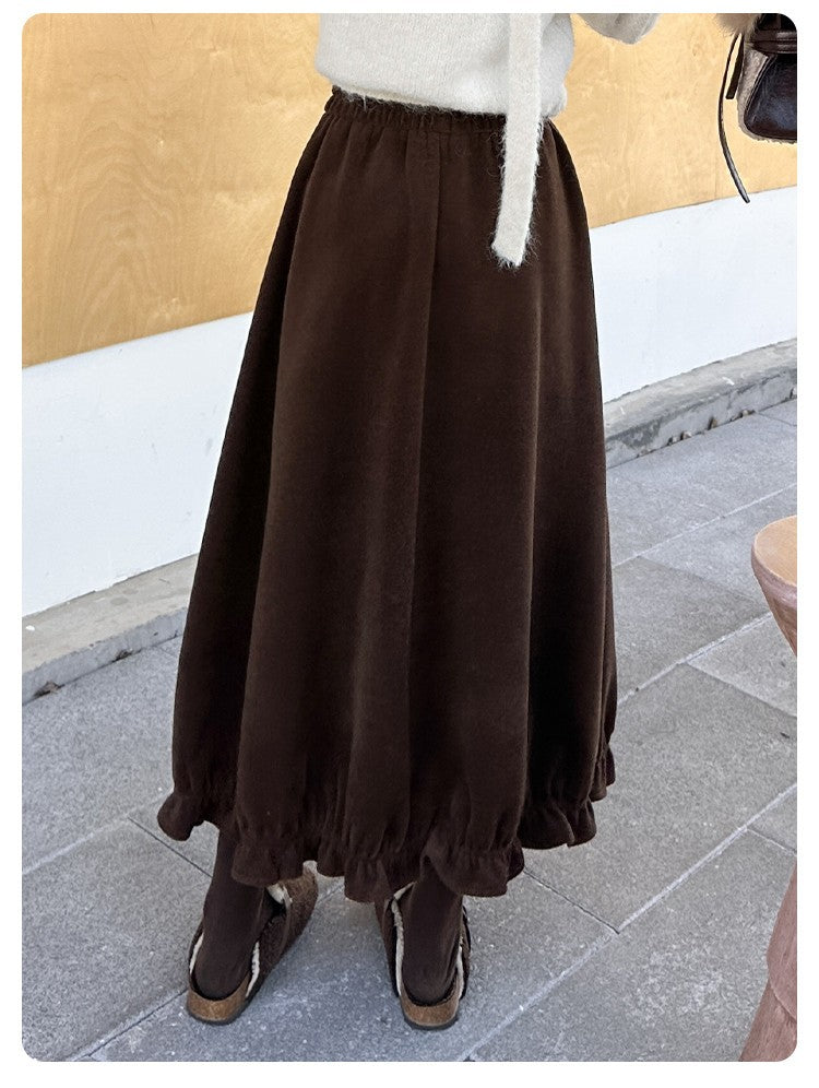 LOUISYAO Sweet Vintage Bouquet Skirt 2025 Winter Skirts Ofice Lady Fashion Premium  Senior Exquisite Long Women's A-Line Skirt