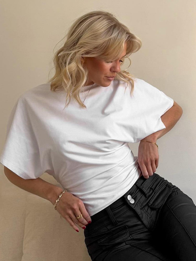 Fashion Casual Solid Gray Cropped T-shirt 2025 Woman Clothes O-neck Corset Tops Streetwear Girls Spring Summer Short Tee Shirts