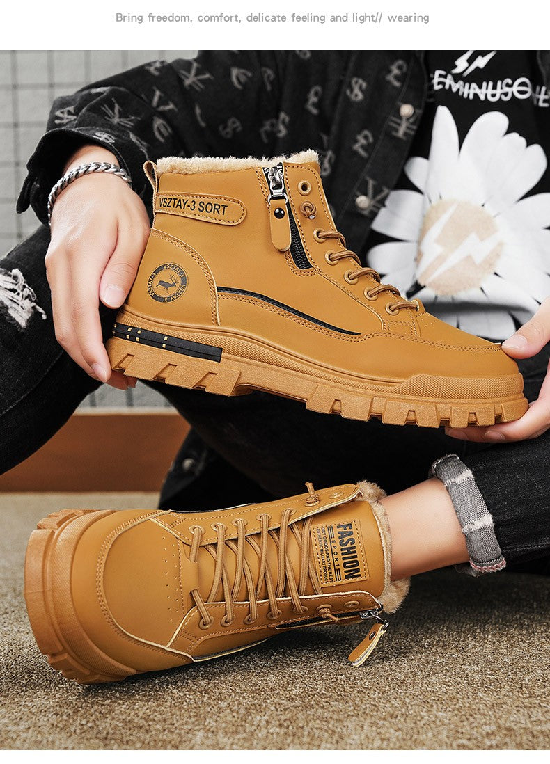 Men's winter warm ankle boots, new anti-slip sports shoes, men's motorcycle snow boots Botas Para Hombre