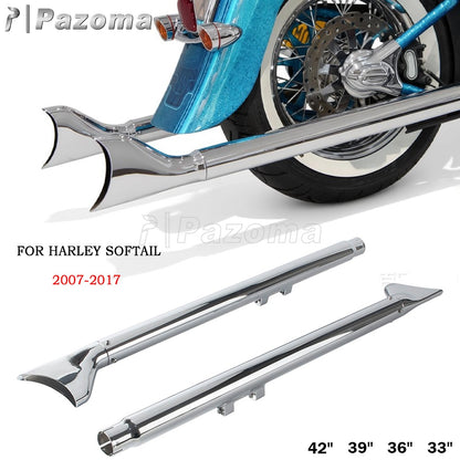 For Harley Softail Breakout Standard Slim Deluxe 2007-17 Motorcycle 33/36/39/42" Fishtail Exhausts Slip On Exhaust Pipe Muffler
