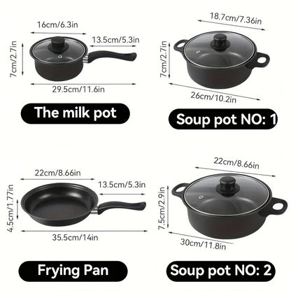 13PCS Nonstick Cookware Set Induction Compatible Pots and Pans with Frying Pan & Utensils for Kitchen and Outdoor Cooking
