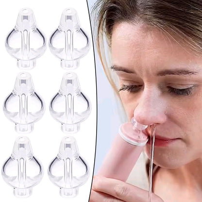 6 Peças Seringa Nasal de Ponta Macia Reutilizável Tampa para Lavagem de Ouvido e Boca Nasal para Adultos e Crianças Acessório para Lavagem de Nariz e Ouvido